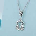 Náhrdelník s motivem betléma – Panna Maria, Josef a Ježíšek - stříbro 925/1000, Stříbrná 39 cm + 5 cm (prodloužení)