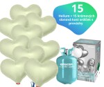 Helium set - helium a balónky IBREX srdce krémové 15 ks - Balonky.cz Helium set - helium a balónky IBREX srdce krémové 15 ks - Balonky.cz