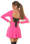 Sexy šaty Koucla s otevřenými zády a mašlí pink Einheitsgroesse