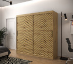 Šatní skříň Abi Jodelka 1 Barva korpusu: Dub artisan, Rozměry: 100 cm, Dveře: Bílá mat
