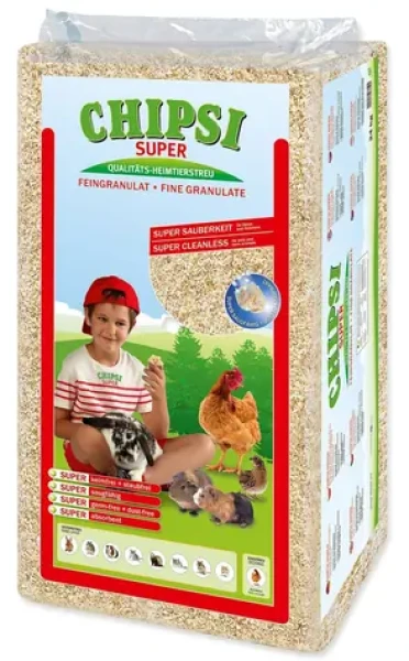 Chipsi Super / Hoblinové stelivo pro hlodavce / 145 l / 24 kg / Dřevo / Jemné / Bez vůně (206-496)