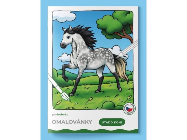 Pro tvoření Omalovánky A5 Stádo koní