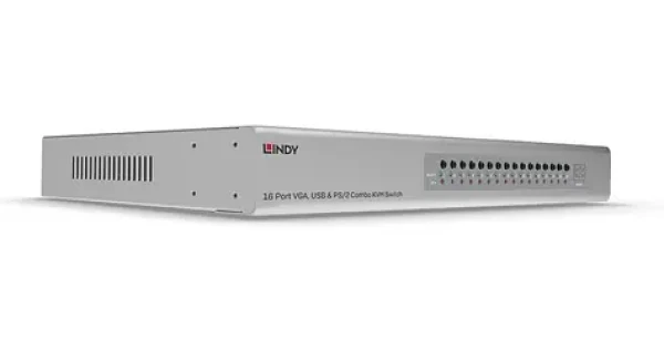 Lindy 16-Port VGA/USB/PS2 Combo KVM Switch / KVM switch / rack 19in / OSD menu / 1920x1200 / kov (39527)