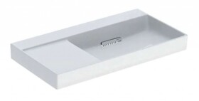 GEBERIT - ONE Umyvadlo 90x48x14 cm, skrytý přepad, bez otvoru pro baterii, vodorovný odtok, KeraTect, bílá 505.044.00.1