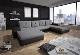 FRONTI Rohová rozkládací sedačka MILANO - šedo-černá 22304