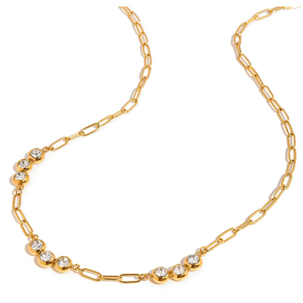 ELENYS Sparkle Line – pozlacený náhrdelník 18K žluté zlato Délka: 40+5 cm / max. 45 cm