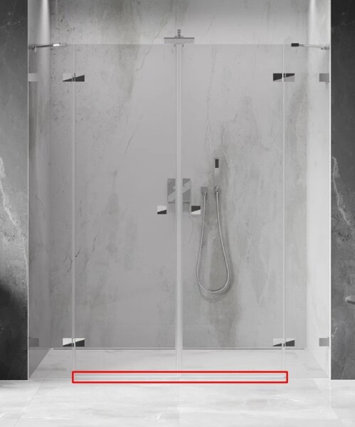 MEXEN - LUNAR prahová lišta rovná 200 cm chrom 830-03-01