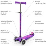 Koloběžka Maxi Micro Deluxe LED Purple - ZDARMA dopravné a Dárek!