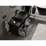 MEXEN/S - Orio koupelnová skříňka pod umyvadlo 120 cm s deskou, 1 šuplík, černá lesk 91A10-12047-1-BFC70