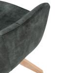 Židle jídelní, otočný mechanismus 360°, taštičkové pružiny v sedáku, tmavě zelená látka, noha masiv dub