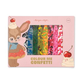 Konges Sløjd Voskovky Confetti Bunny – 8 ks, růžová barva, vosk