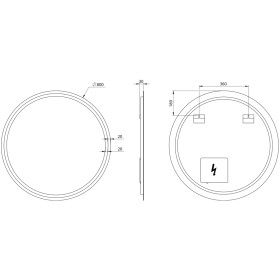 SAPHO - NYX kulaté zrcadlo s LED osvětlením ø 80cm NY800