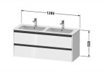 DURAVIT - Ketho.2 Umyvadlová skříňka 55x128x48 cm, 2 zásuvky, matná bílá K25266018180000