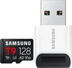 Samsung T9 128GB černá / Paměťová karta microSDHC / UHS-I U3 / Class 10 / 200/130 MB/s / + USB adaptér (MB-MH128TB/WW)