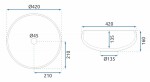 REA - Umyvadlo na desku ICE CRISTAL REA-U5070