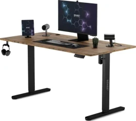 SENSE7 Nojo Pracovní stůl černá-dub / elektricky nastavitelná výška / 140 x 70cm / nosnost 80kg (5902659847027)