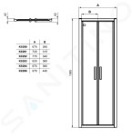 IDEAL STANDARD - Connect 2 Sprchové dveře 850 mm, silver bright/čiré sklo K9293EO