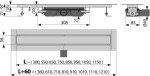 Alcadrain Podlahový žlab bez okraje s roštem pro vložení dlažby APZ115-750 APZ115-750