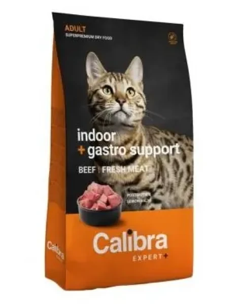 Calibra EXPERT+ Adult Indoor+Gastro support Beef 6 kg / Granule pro kočky / citlivé trávení / bez obilovin