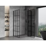 MEXEN/S - Mist T sprchový kout dveře křídlové pravá 120 x 80, černá dekor, černá 8A4T-120-080-70-77-P