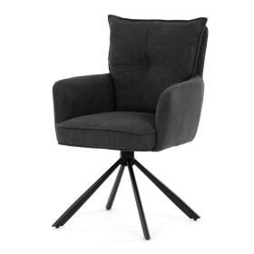 Jídelní židle otočná 180°, šedá, manšestrová látka, HC-X1128 GREY2
