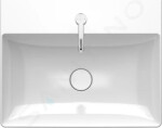 DURAVIT - DuraSquare Umyvadlo 600x470 mm, bez přepadu, s otvorem pro baterii, DuraCeram, bílá 2353600041