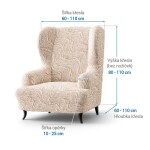 Bielastické potahy BRILLANTE béžové křeslo ušák (š. 60 - 110 cm)