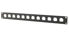 Lanview Patch panel 12x D-type černý / Patch panel / 1U / 12 portů / D-type XLR (LVR1U-12D-BL)