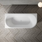 Erga Zara, rohová volně stojící vana 140x72 cm + odtoková zátka, levá, bílá lesklá, ERG-ZARA-140072L-WH-WH