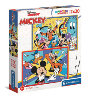 Puzzle Supercolor Mickey 2x20 dílků