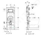 GEBERIT - Duofix Předstěnová instalace pro závěsné WC, se splachovací nádržkou Sigma 12 cm, s hygienickým proplachem, výška 1,2 m 111.057.00.1