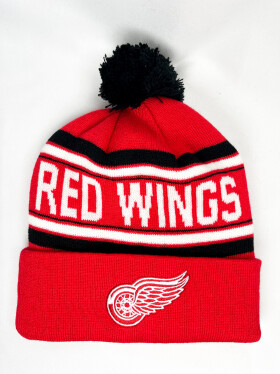 Outerstuff Dětská Zimní Čepice Detroit Red Wings Jacquard Cuffed Knit With Pom