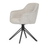 Jídelní a konferenční židle, potah krémová látka, kovové nohy, černý mat