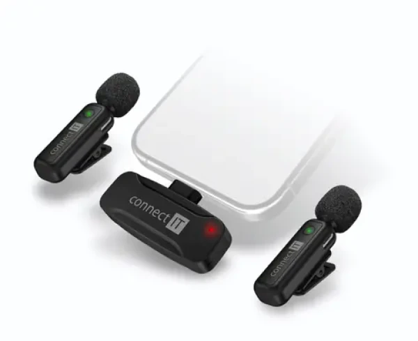 CONNECT IT CMI-1011-BK Sada 2ks bezdrátových mikrofonů ClipMic s USB-C přijímačem černá / USB-C konektor (CMI-1011-BK)