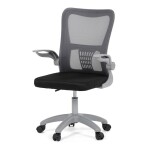 Kancelářská židle, tmavě šedá síťovina, šedý plast, kolečka na tvrdé podlahy
