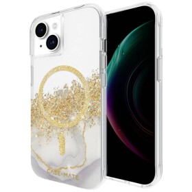 CASEMATE Karat Marble MagSafe zadní kryt na mobil Apple iPhone 15, iPhone 14, iPhone 13 transparentní, zlatá, třpytivý efekt