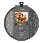 Kitchen Craft Kulatý plech na pečení Pizza Tray ⌀ 32 cm, šedá barva, kov