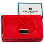 Módní dámská koženkovo-kožená peněženka Peterson Dasi, červená