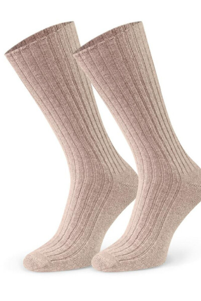 Dámské ponožky z jehněčí kůže 185 béžová melanž 35-37