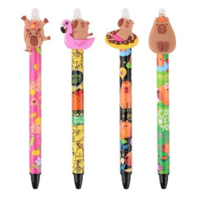 Kuličkové pero gumovací Capybara, modré