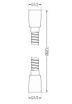 MEXEN - Sprchová hadice 125 cm, zlato 79435-50