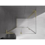 MEXEN/S - Velar L sprchový kout, posuvné dveře 90 x 70, transparent, zlato kartáčovaná 871-090-070-03-55