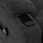 Polohovací křeslo, elektrické kabelové ovládání, šedá, látka, TV-S8348 GREY2