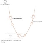 Ocelový náhrdelník Lauro Gold - chirurgická ocel, hvězdy, Zlatá 40 cm + 5 cm (prodloužení)