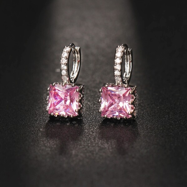 Náušnice Swarovski Elements Luisa Rose, Růžová