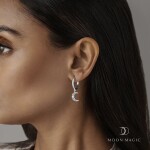 Royal Fashion stříbrné visací náušnice GU-DR22119E-SILVER