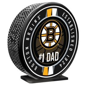 Mustang Puk Boston Bruins NHL 8"MEGA Puck #1 Dad Ribbon