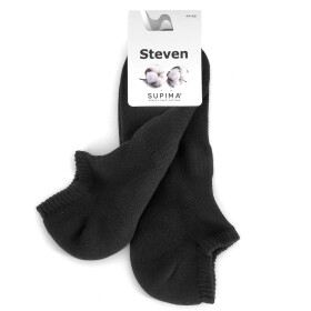 Pánské ponožky 157 Supima black - Steven černá 44/46