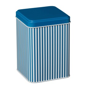 Ib Laursen Plechová dóza s víkem Blue Stripes, modrá barva