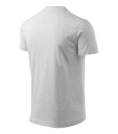 V-neck tričko unisex světle šedý melír S